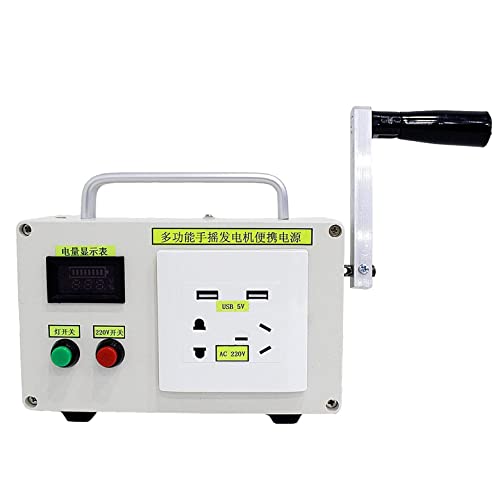 Generador De 150w De Arranque a Mano Dc Salida 5-12v Generador Portátil De Emergencia, 5200 Mah/ 10400 Mah Generador De Alto Rendimiento Motor De Emergencia, Por Carga Usb Al Aire Libre,10400mah