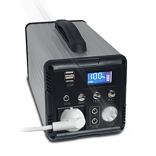 Generador Solar Portátil, AC/DC/USB, Batería de Litio, Larga duración, Cargador, Acumulador, Almacenamiento Suministro de Energía para Emergencia, Viaje, Estación de energía (198Wh)
