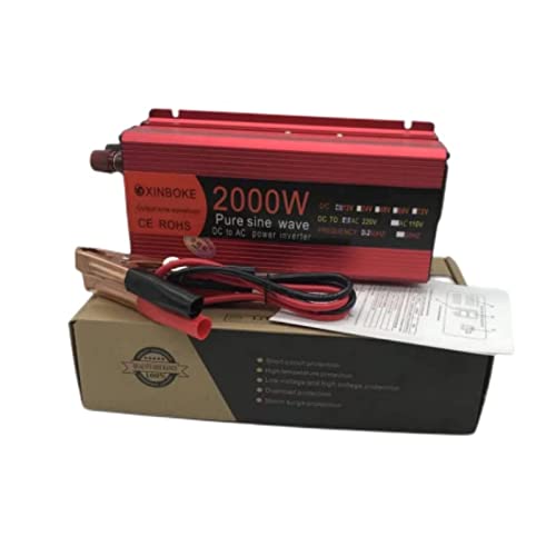HMULTI Inversor de Onda sinusoidal Pura DC 12v / 24v 1000W 1600W 2000W 3000W Convertidor de Banco de energía portátil Inversor Solar (Color : 1600W, Size : 12V)