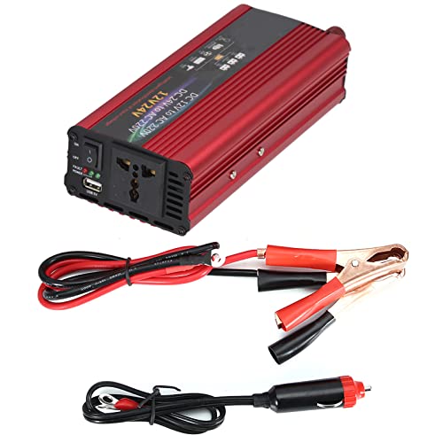 Inversor de Coche, Universal 12V 24V Coche Energía Solar 4000W Inversor Convertidor Coche Inversor USB Carga 12V a 220V Aluminio