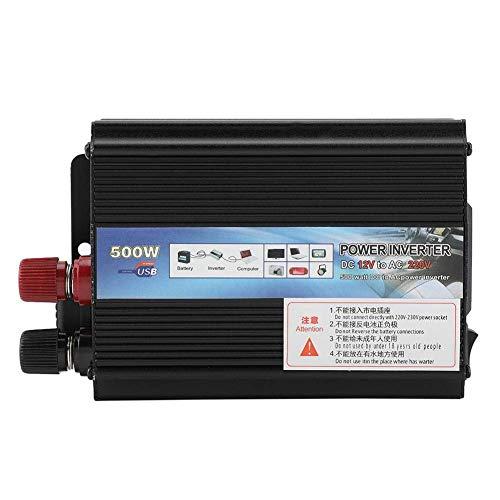 Inversor de energía Solar para automóvil 500W DC 12V a 220V / 110V Convertidor de inversor Solar con tomacorrientes y Puerto USB para Automóviles(12v/220v/500W)