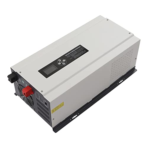 Inversor Solar, 4000W 220VAC Inversor de Alta Frecuencia Potencia de Entrada Nominal Pantalla LCD Dual Corriente de Carga Ajustable Bajo Nivel de Ruido 3 Modos de Trabajo para el Hogar (24V)