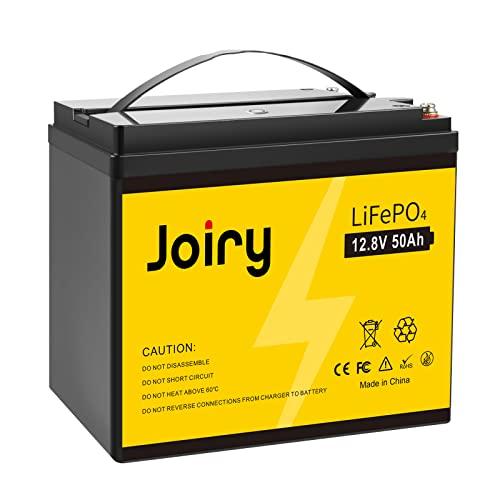 Joiry 12V 50AH 640Wh Batería de Litio LiFePO4 Ciclo Profundo 5000 Veces Recargable fosfato de Litio y Hierro con Protección BMS para el Kit Panel Solar,Hogar, RV,Carritos de Golf, Marina