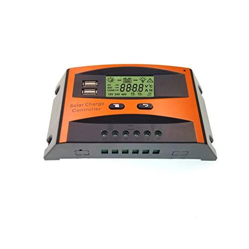 JZK Controlador de Carga Solar 30A 12V / 24V regulador Carga Inteligente Panel Solar con Pantalla LCD y Puerto USB, protección contra sobretensión, para lámpara batería Panel Solar Iluminación LED