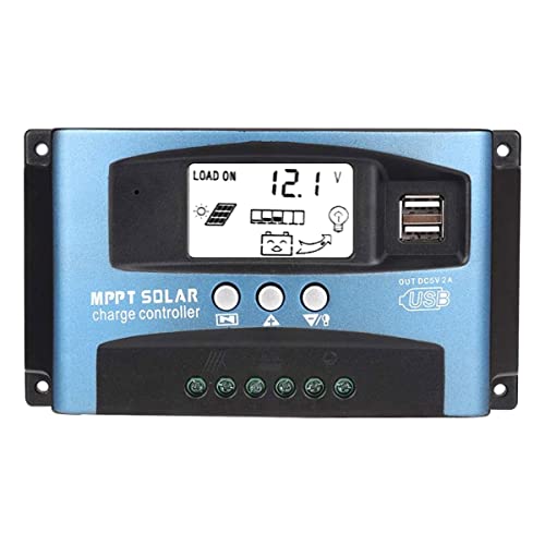 MPPT Solar Charge Controller 40/50/60 / 100A, 12V 24V Dual USB Solar Pannel Battery Controller Regulador inteligente con pantalla LCD(60A)