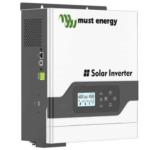MUST ENERGY Inversor solar de 3000 W MPPT híbrido off-grid CC 24 V a AC 220 V 3 KW Inversor de sinusoidal puro incorporado 60 A regulador de carga solar PV18-3024 VPM