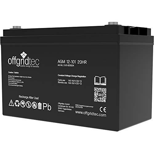 Offgridtec® 101Ah 12V Batería de Plomo AGM Resistente al Ciclo UPS Reemplazo VRLA Autocaravana Barco Solar