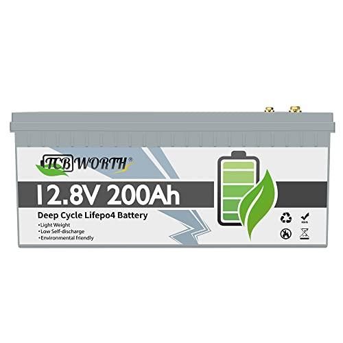 Paquete de batería Lifepo4 12.8V 200Ah con Serie de Soporte BMS Paralelo Motor de Arrastre, Carro de Golf, Sistema Solar, electrodomésticos para vehículos recreativos.…