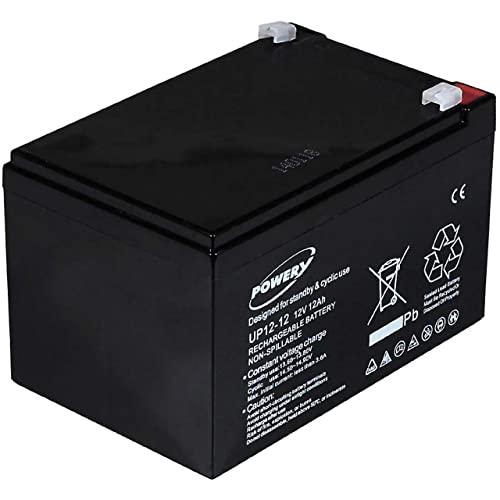 Powery Batería de Gel para E-Bike (Bicicleta Eléctrica) 12V 12Ah