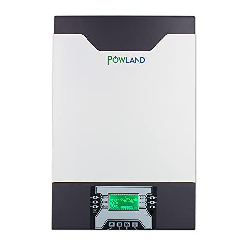 POWLAND Inversor Solar híbrido 5000W 230V 48V Onda sinusoidal Pura con 80A MPPT Controlador de Carga Solar Inversor Función paralela para batería de 48VDC