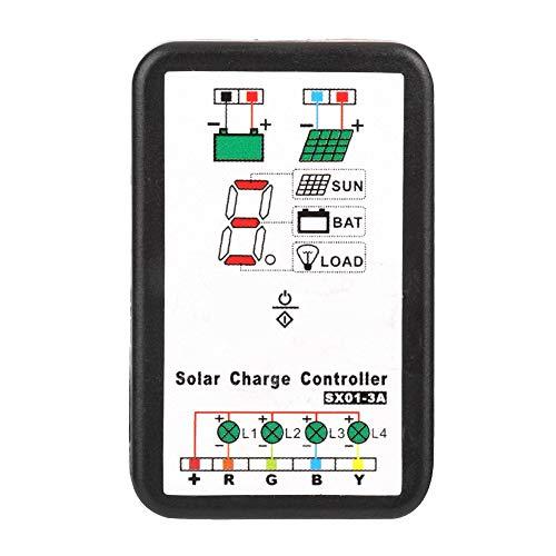 PWM Controlador de carga solar, 6V 12V Controlador de carga de panel solar, Regulador de panel solar para baterías de litio y Ni-Mh