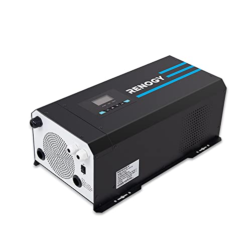 Renogy Inversor Cargador, Inversor Onda Pura 3000W, Inversor de Corriente para Coche, Inversor Solar para Autocaravana, Camion, Placas Solares, Convertidor 220v a 12v, Transformador 12v a 220