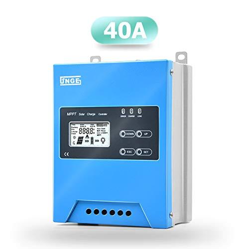 SolaMr MPPT 40A Controlador de Carga Solar 12V/24V/48V Buck Regulador de Batería del Panel Solar con Pantalla LCD Sensor de Temperatura Interfaz RS485-40A