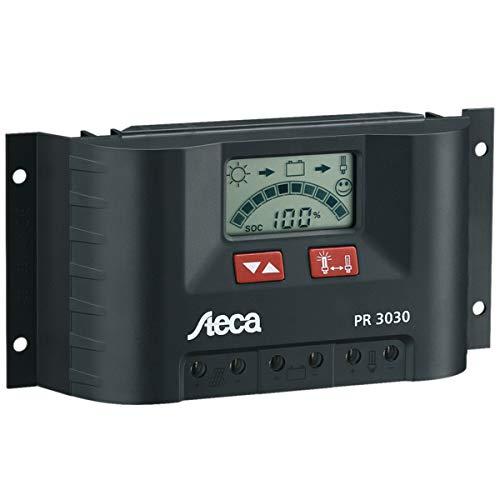 Steca regulador de carga solar con pantalla LCD y Last salida para 12 V consumidores hasta 30 A, 1 pieza, pr3030