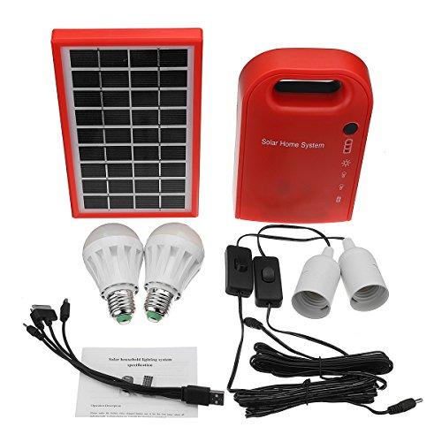 Tutoy Sistema portátil del generador Solar del Equipo del generador Solar de 3W / 9V DC con los bulbos del Panel Solar