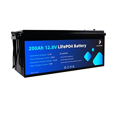 TUTUTI Batería de Litio Batería Lifepo4, 12V, 24V, 50AH, 100AH, 200AH, Paquete de fosfato de Hierro y Litio, BMS Integrado for Carrito de Golf, Scooters, Motor de Barco (Color : 12V 200AH-1PCS)