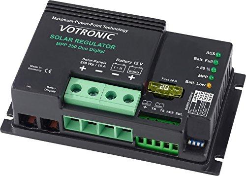 Votronic MPP 250 duo Digital (Marino Versión) - Regulador de carga solar dual de 12 V y 15 A
