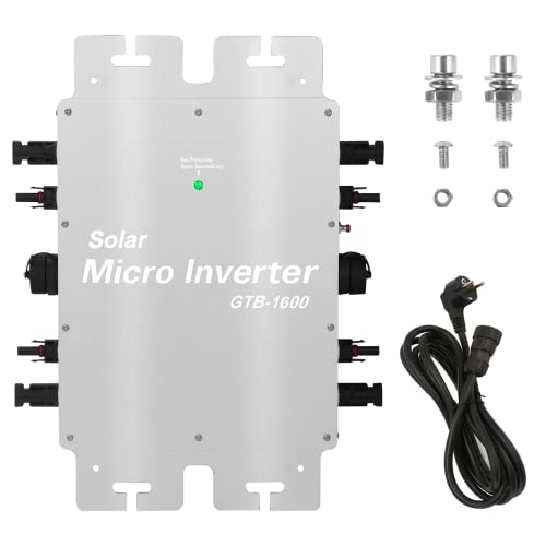 BreeRainz 1600W Solar Grid Tie Inverter,Micro Inversor de Red Solar Disponible con Monitorización WLAN,PV Potencia de Entrada 4X 400 Vatios MAX.IP65 a Prueba de Agua,MPPT /Salida de Onda Sinusoidal