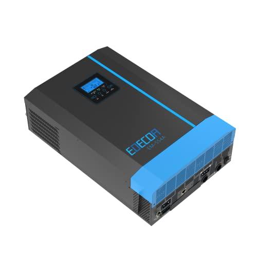 EDECOA Inversor Hibrido 48v a 220v 230v 5.5KVA/5500W Cargador Solar MPPT 110A Onda Pura 5500w (Off-Grid) Cargador de Batería, Alimentación de Red, Regulador de Carga Solar, Modo No bateria conectada