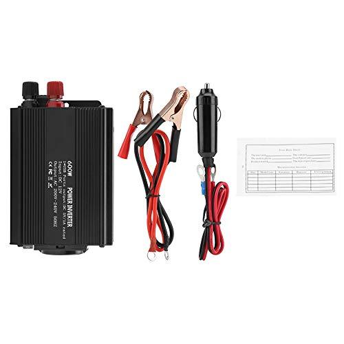 Inversor de energía solar de 12 V convertidor 220 V 600 W de potencia, puerto USB, enchufe multifunción, 600 W de potencia continua, inversor de coche