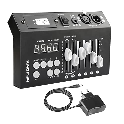 Potencia de la batería de 9 V (sin batería) 54 canales mini portable DMX-512 control de luz DJ Disco-Luz de escenario DMX-512 Control de luz