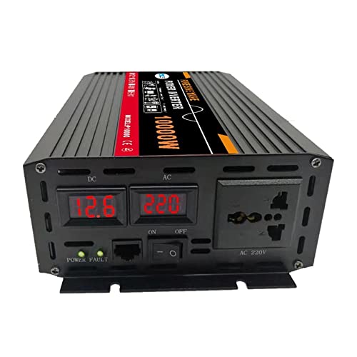 YDoo Inversores solares Inversor de Potencia de Onda sinusoidal Pura de 10000 W para Sistema Solar/Panel Solar/hogar/Exterior/RV/inversor de Potencia de Onda de Camping (Nombre del Color: CC 12 V